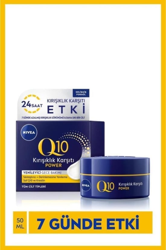 Nivea Q10 Power Kırışıklık Karşıtı Yenileyici Gece Cilt Bakım Kremi 50 ml