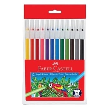 faber-castell, faber castell, faber castel, faber kastel, keçeli kalem, renkli keçeli kalem, keçeli boya kaleme, keçeli boyama kalemi, boyama kalemi, renkli kalem, 12 renkli keçeli kalem, kırmızı keçeli kalem, mavi keçeli kalem, sarı keçeli kalem, yeşil keçeli kalem, pembe keçeli kalem, siyah keçeli kalem