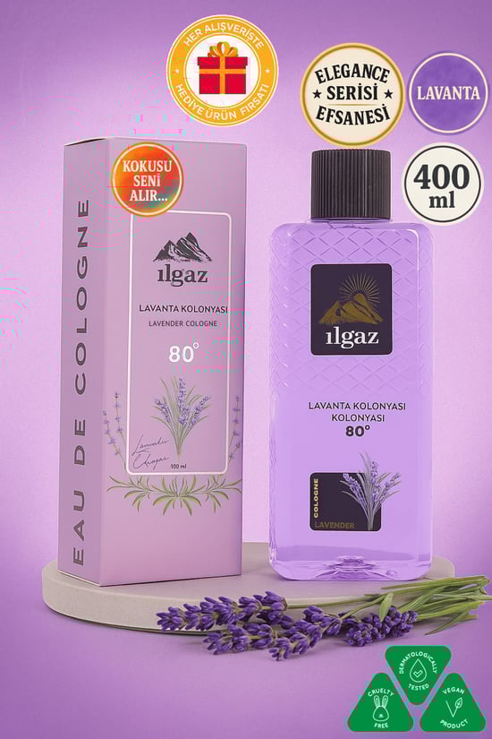 Ilgaz Lavanta Kolonyası 80 Derece Elegance Series Ferahlatıcı Ve Kalıcı Koku 400 ml