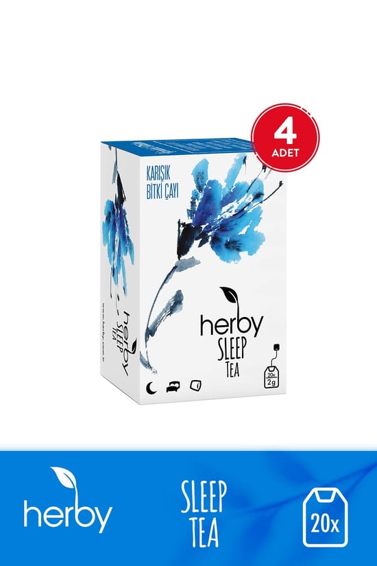 Herby Sleep Tea Uyku Öncesi Rahatlatıcı Pasifloralı Bitki Çayı 4'lü Paket