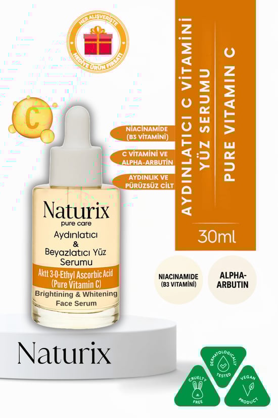 Naturix Aydınlatıcı ve Beyazlatıcı Yüz Serumu C Vitamini 30 ml