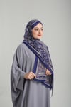 Hürrem Bone Saks Mavisi Desenli Şal Kesik Elyaf Pamuksu Etnik Dijital Baskılı 202123_24