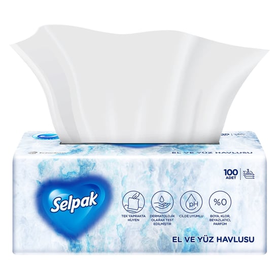 Peçete Selpak El ve Yüz Havlusu 100'lü