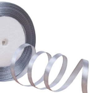 P Parla Saten Kurdele 1 cm 10 Metre Açık Gri