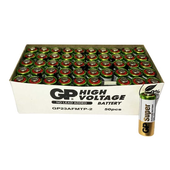 GP Batteries 23A Süper Alkalin 23A/Mn21/V23Ga Boy Pil, 12 Volt, 50 Adet Açık Ambalaj