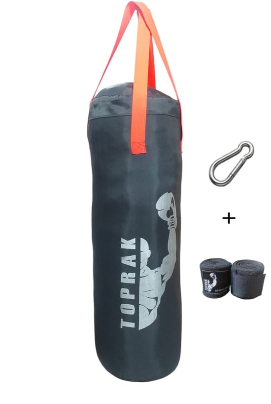 Diji Baby Boks Torbası Eldiven Ve Karabina Hediyeli İçi Dolu 50x20 cm Füme