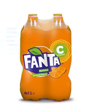 Fanta Portakal Aromalı Gazlı İçecek 1 lt x 4'lü Paket