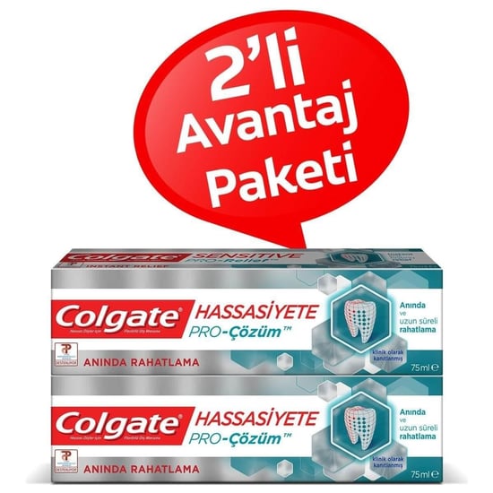 Colgate Diş Macunu Hassasiyete Pro Çözüm Anında Rahatlama 75 ml x 2 Paket