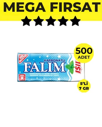 Falım Işıl Nane Aromalı Sakız (5'li 7gr x 500 Adet) Avantajlı Falım Paketi