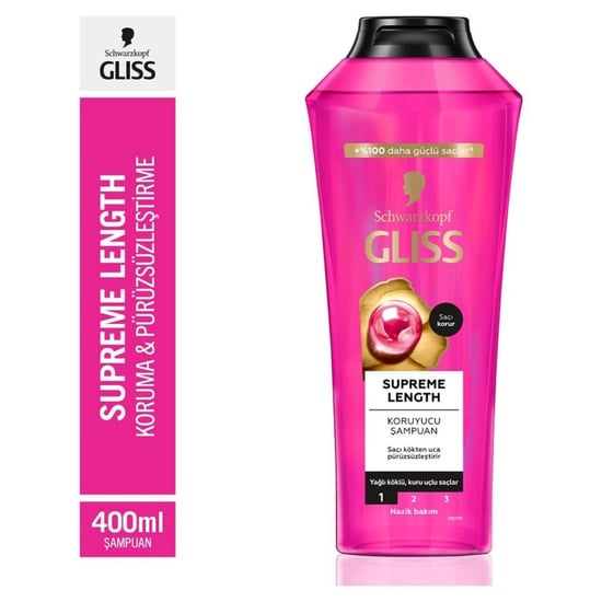 Gliss Supreme Length Koruyucu Şampuan Yağlı Köklü, Kuru Uçlu Saçlar 400 ml