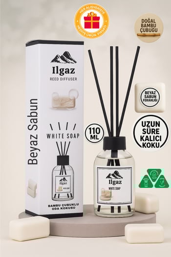 Ilgaz Beyaz Sabun Çubuklu Oda Kokusu Red Diffuser White Soap Ortam Kokusu 110 Ml