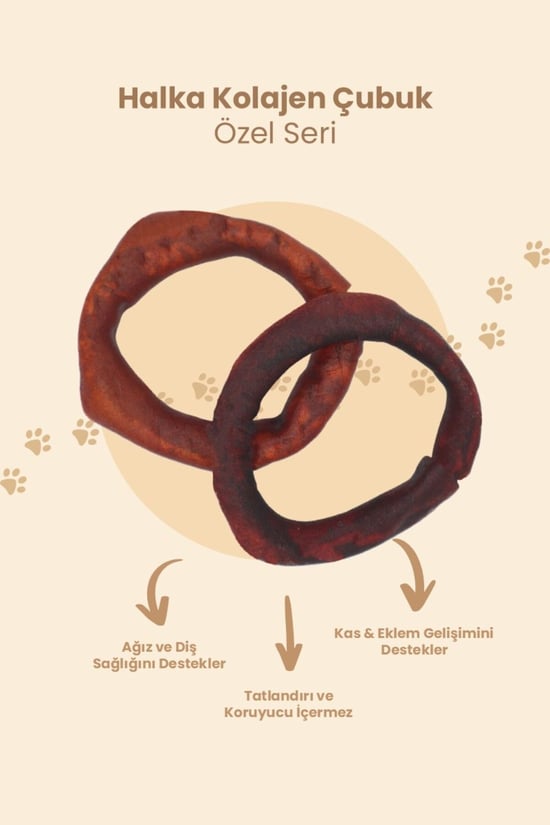 Eva & Walle Köpek Kemiği Halka Kolajen Çubuklar 2'li | Diş, Eklem Ve Tüy Sağlığını Destekleyen Köpek Kemiği