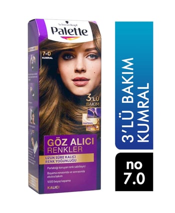 Palette Saç Boyası 50 ml Göz Alıcı Renkler Kumral 7-0 Tüp Krem