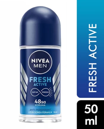 nivea, nivea roll on, rollon, rolon, erkek roll on, nivea erkek roll on, erkek rolon, stick, koltukaltı stick, koltuk altı stick, erkek koltuk altı stick, ter kokusu önleyici, ter önleyici, nivea fresh active 50 ml satın al, nivea fresh active 50 ml fiyat