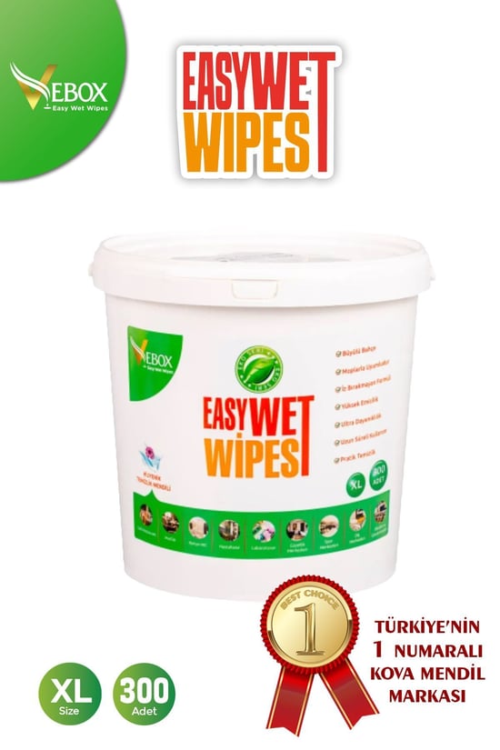 Vebox Easy Wet Wipes Kova Büyülü Bahçe 300'lü