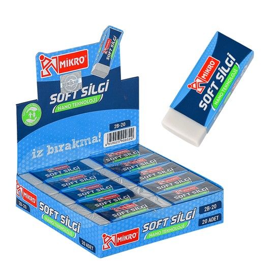 Mikro 2b-20 Beyaz Nano Silgi 20'li Paket
