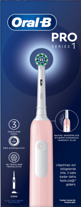 Oral-B PRO1 D305 PEMBE Şarjlı Diş Fırçası