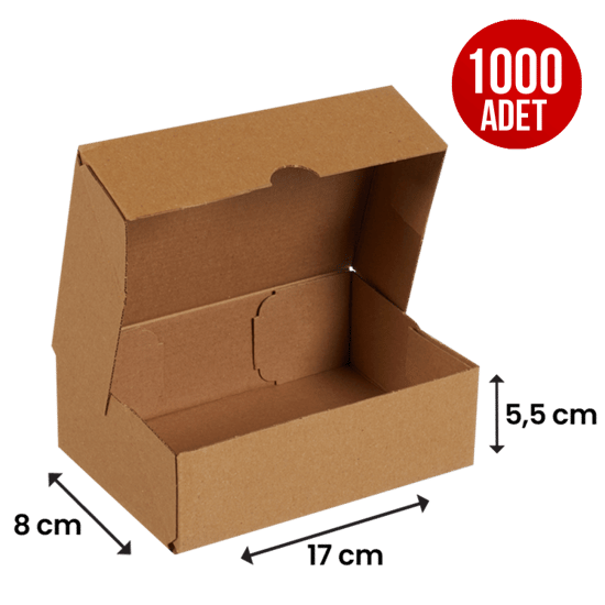 17x8x5,5 cm Kesimli Kutu - Internet ve Kargo Kutusu-1000 Adet