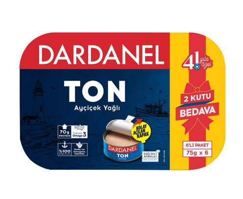 Dardanel Ton Ayçiçek Yağlı 6x75 gr