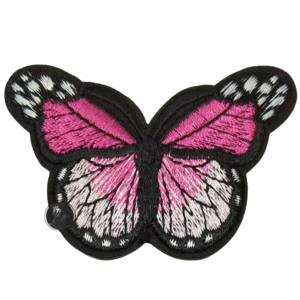 P Parla Aplike Ütü İle Yapışan Kelebek Pembe Arma 7x5 cm