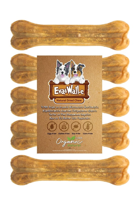 Eva & Walle Köpek Press Kemiği Naturel 5 Li 21cm Orta Irk Ve Büyük Irk Köpekler Için 160 Gr