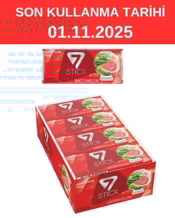 7 STICK Karpuz Aromalı Şekersiz Sakız 31 gr X 12'li Paket