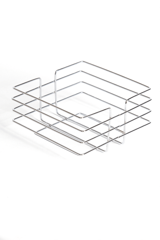 Rafiste Kare Ekmeklik ve Sunum Sepeti Krom