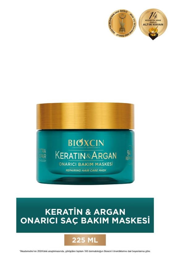 Bioxcin Keratin & Argan Onarıcı Saç Bakım Maskesi 225 ml