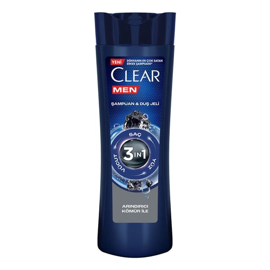 Clear Men Arındırıcı Kömür 3 in 1 Şampuan & Duş Jeli 350 ml