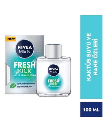 nivea, tıraş sonrası losyon, tıraş sonrası ürünleri, balsam, tıraş sonrası balsam, tıraş losyonu, tıraş kolonyası, serinletici losyon, tiras losyonu, tıraş losyonları, tıraş ürünleri, nivea kick fresh, nivea fresh kick, 100 ml tıraş losyonu, kozmetik, toptan kozmetik
