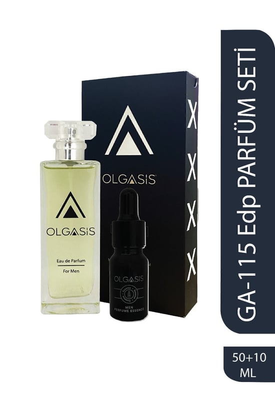Olgasis Ga-115 Edp Calebria Bergamot 50 ml Erkek Parfümü 10ml Saf Konsantre Parfüm Esansı Alkolsüz 2'li Set