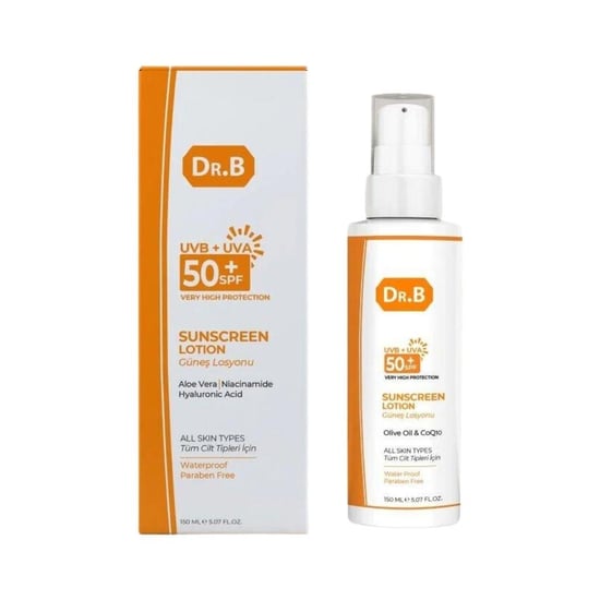 Dr.B Sunscreen Lotıon Tüm Cilt Tipleri İçin Özel Aloe Vera Özlü Güneş Losyonu 150 Ml