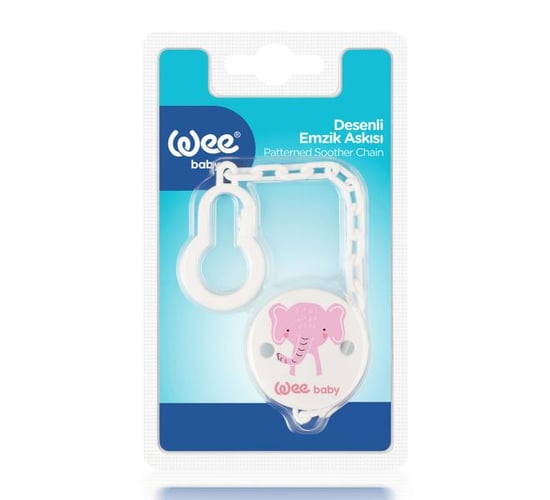 Wee Baby Desenli Emzik Askısı Pembe Fil