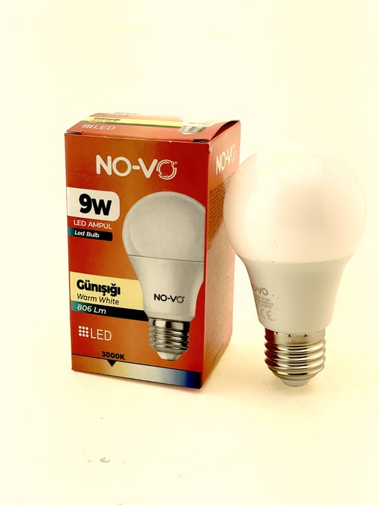 No-Vo 9w Led Ampul Gün Işığı 3000 K-806 Lm