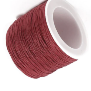 P Parla Paraşüt İpi, Bileklik-Kolye örgü ipi 1 mm 50 metre Bordo 12'li