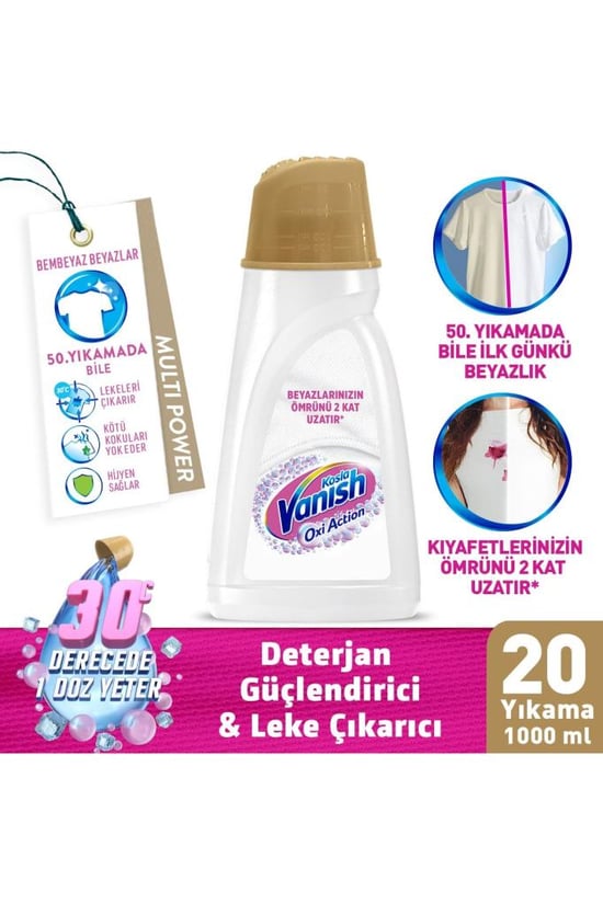 Vanish Kosla Multipower Beyazlar Için Jel Leke Çıkarıcı Deterjan Güçlendirici 1000 Ml