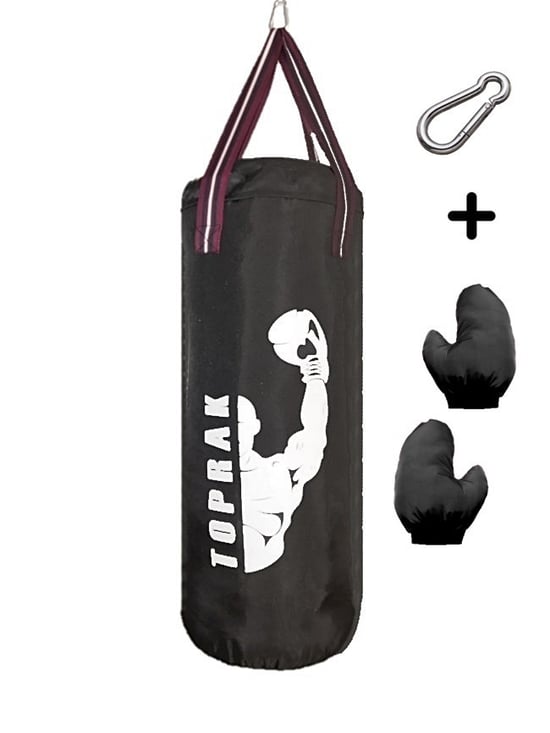 Diji Baby Boks Torbası Eldiven Ve Karabina Hediyeli İçi Dolu 60x22cm Siyah