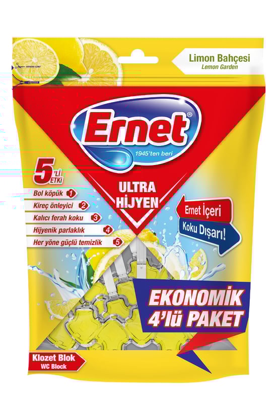 Ernet Ultra Hijyen Klozet Blok Limon Bahçesi 4X50 GR