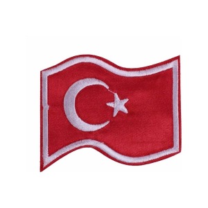 P Parla Aplike Ütü İle Yapışan Türk Bayrağı Dalgalı Arma 5x4 cm