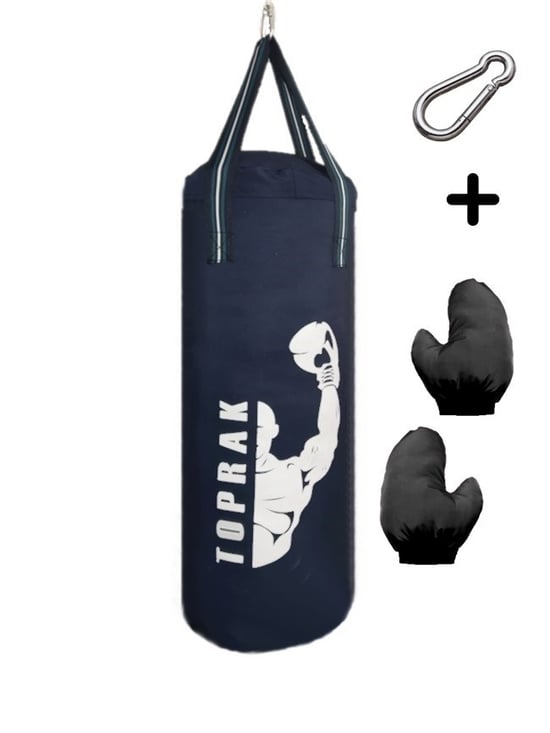 Diji Baby Boks Torbası Eldiven Ve Karabina Hediyeli İçi Dolu 50x20 cm Lacivert