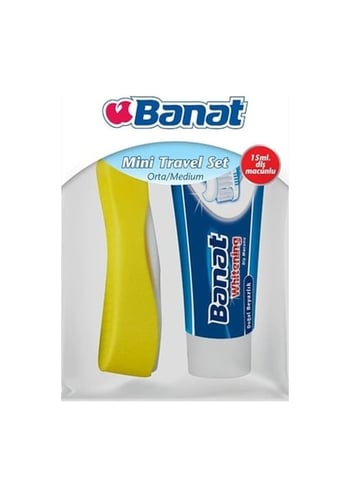 Banat Mini Travel Set Diş Fırçası (Orta) Diş Macunu 15 ml