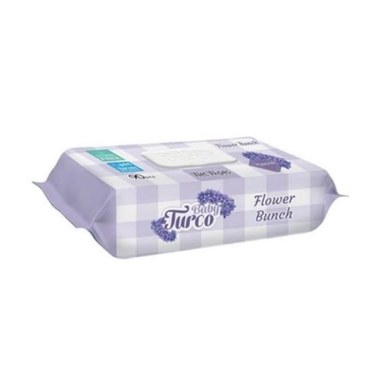 Baby Turco Flower Bunch Bebek Islak Havlu 90 lı Kapaklı
