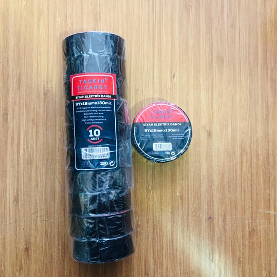 TAŞKIN 9 YRD ELEKTRİK BANDI SİYAH 10LU