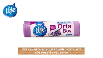Life Lavanta Kokulu Orta Boy Büzgülü Çöp Torbası 10'Lu