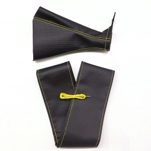 P Parla Tüm Araçlara Uyumlu Direksiyon Kılıfı Ve Vites Körüğü Siyah Vinil Sarı