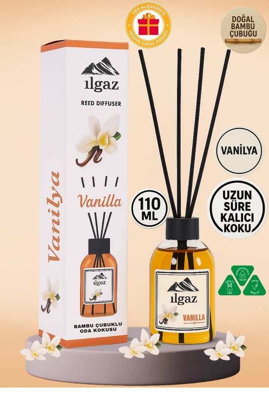 Ilgaz Vanilya Bambu Çubuklu Oda Kokusu 110 ml | Red Diffuser Vanilla Ortam Kokusu