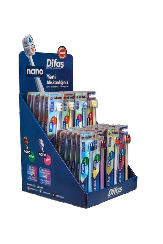 Difaş Nano Diş Fırçası 48 li Masa Üstü Stant