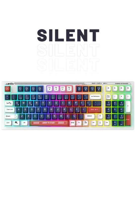 Everest KB-98 Sessiz Rainbow Q Türkçe Klavye Membrane Oyuncu Klavyesi Gaming Klavye