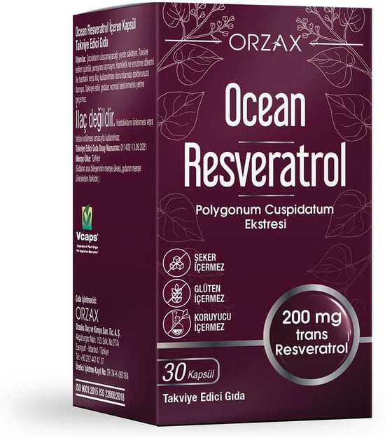 Ocean Resveratrol 200 mg Trans Resveratrol 30 Kapsül
