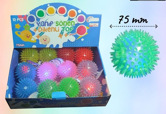 Akkuzu Işıklı Sesli Dikenli Kirpi Top